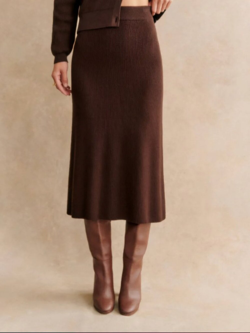 Sezane Naelle Skirt Chocolate S